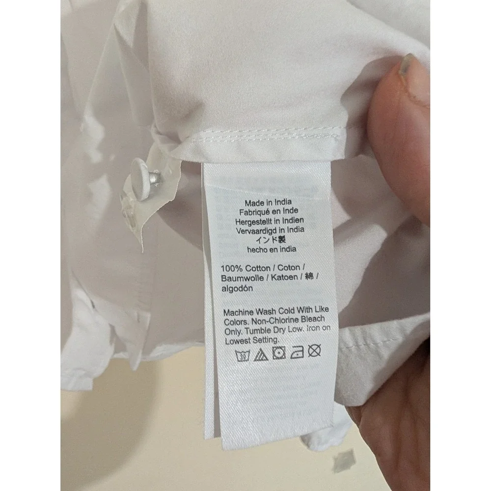 Madewell White Tie Neck Puff Sleeve Blouse Angelcore Office Large